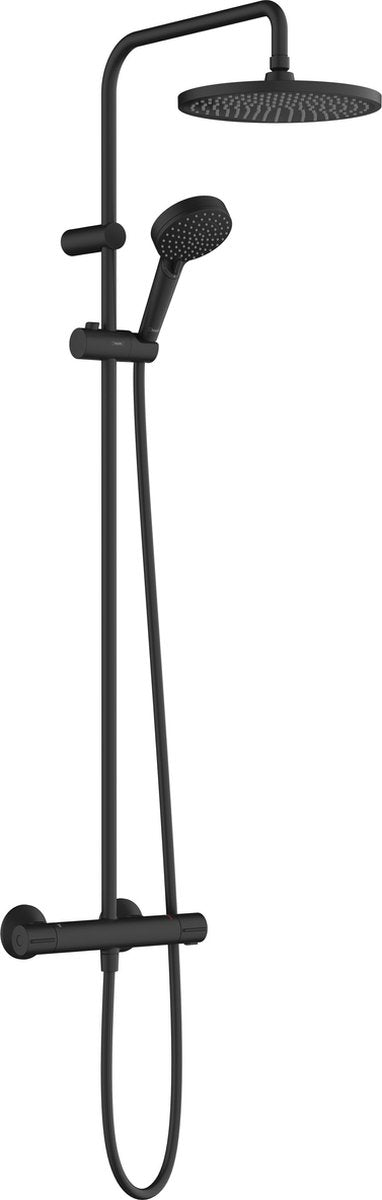 Mélange de vernis Hansgrohe - tube de douche - taille 240 mm - 1 fonction jet - noir mat - avec thermostat