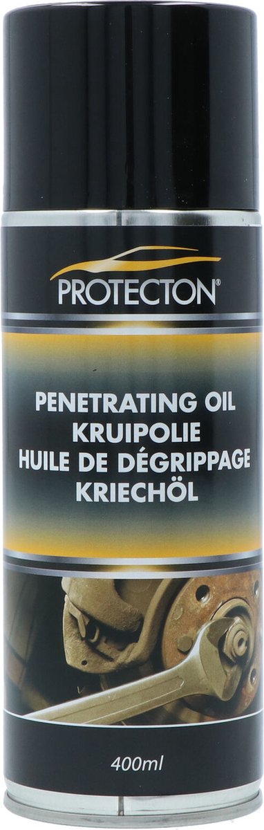 Huile dégrippante Protecton - desserre les fixations et les pièces collées - bon effet pénétrant - contient du graphite et du mos2 - résistante à l'eau - protège contre la corrosion - 400 ml