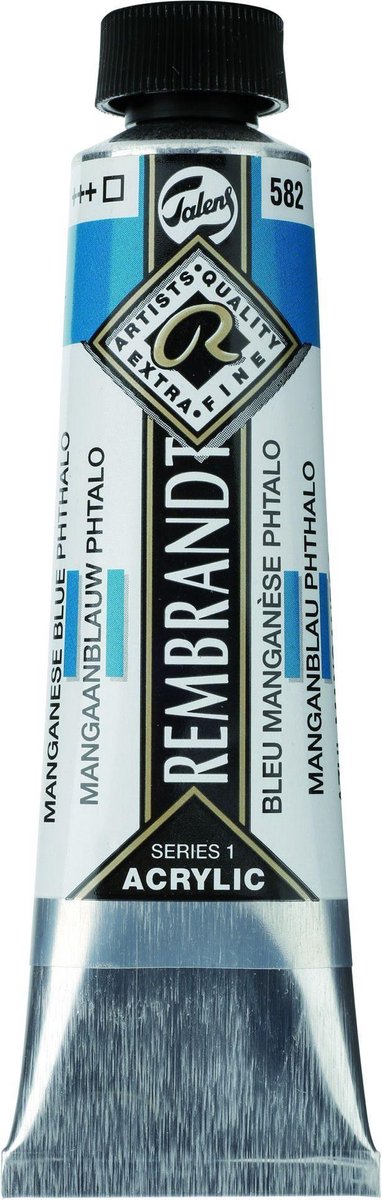 Peinture acrylique Rembrandt série 1 bleu manganèse phtalo (582)