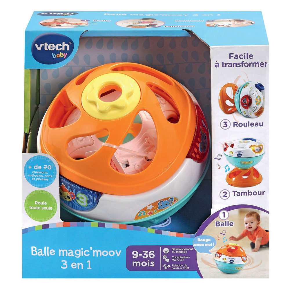 Jouet interactif pour bébé balle 3 en 1 magic'moov de Vtech
