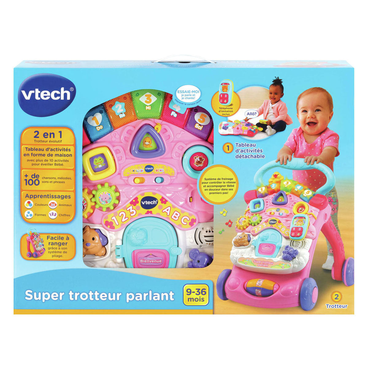 Vtech marcheur d'activité 2-en-1 rose