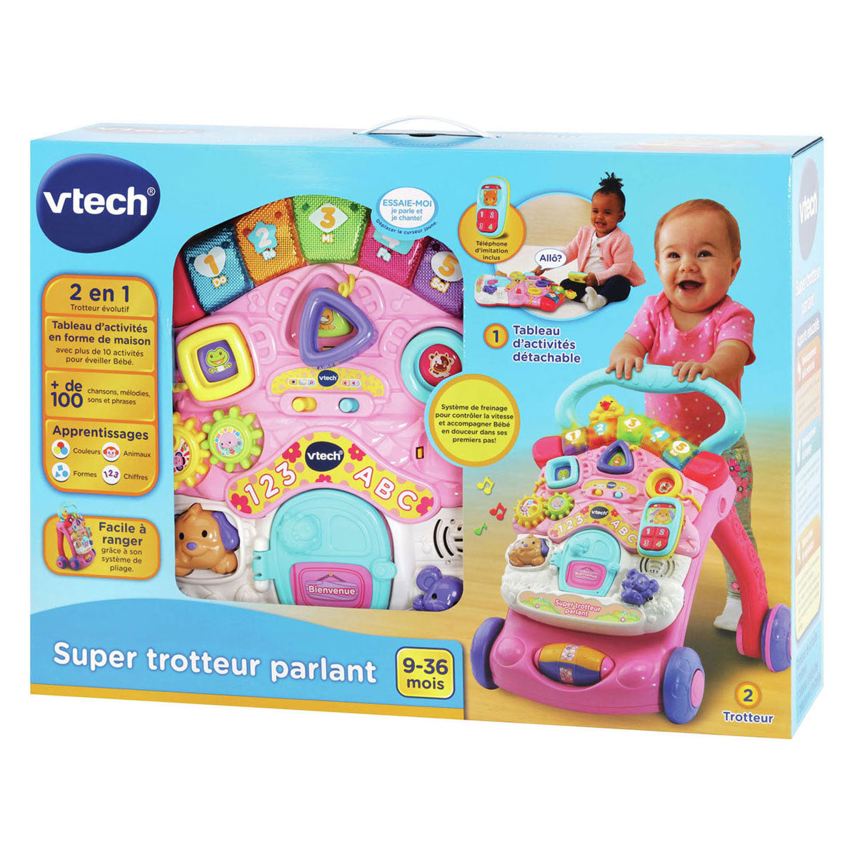 Vtech marcheur d'activité 2-en-1 rose