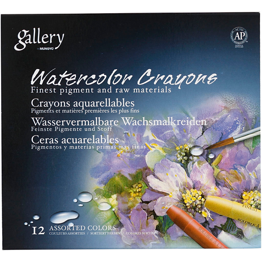Craie aquarelle Mungyo, L : 9,3 cm, épaisseur 8 mm, rose frais (316), 12 pièces 1 boîte