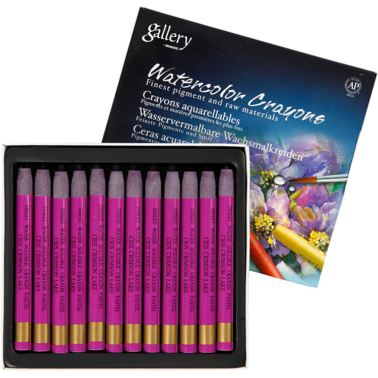 Craie aquarelle Mungyo, L : 9,3 cm, épaisseur 8 mm, rose foncé (314), 12 pièces 1 boîte