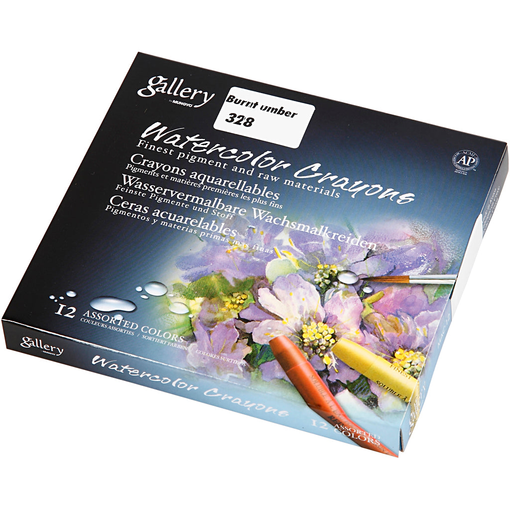 Craie aquarelle Mungyo, l : 9,3 cm, orange, 12 pièces 1 boîte