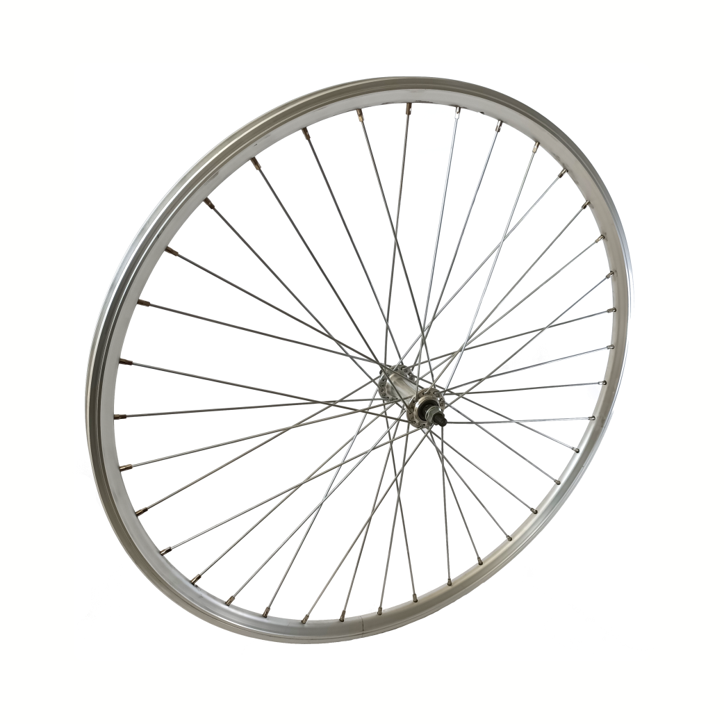 roue avant hybride 28 pouces jante frein aluminium 36G argent