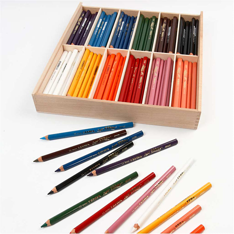 Crayons de couleur Lyra Super Ferby 1, L: 18 cm, remplissage de 6,25 mm, différentes couleurs, 12x12 pièces 1 boîte