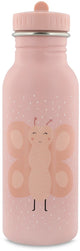 Gourde Trixie – Mme. papillon - bouteille d'eau en acier inoxydable pour enfants - 500 ml - bouteille étanche - rose - papillon
