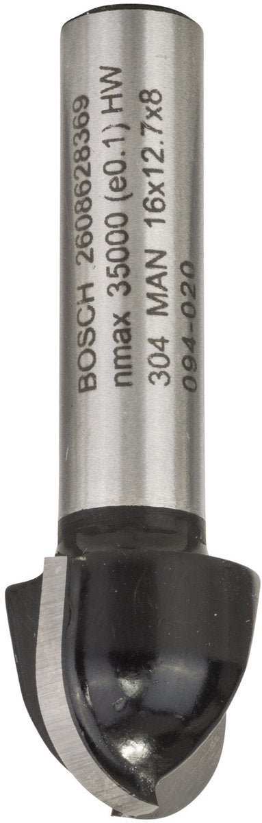 Bosch - fraises profilées demi-rondes 8 mm, r1 8 mm, d 16 mm, l 12,7 mm, g 45 mm