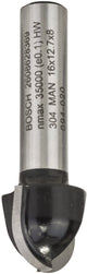 Bosch - fraises profilées demi-rondes 8 mm, r1 8 mm, d 16 mm, l 12,7 mm, g 45 mm