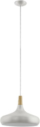 Lampe à suspension Eglo sabinar - E27 - acier|bois - marron|argent
