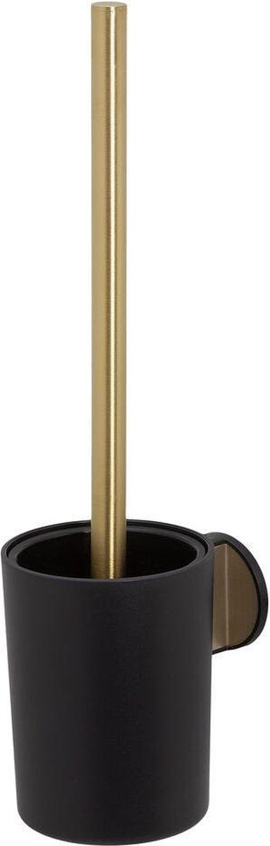 Tiger tune - brosse WC avec support - sans perçage - ruban adhésif 3m - or brossé noir