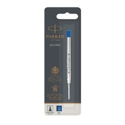 Recharge stylo à bille Parker Quink pointe large bleu