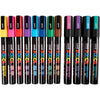Marqueur Uni-posca posca, taille pc-5m + pc-3m, largeur de trait 0,9-1,3 + 2,5 mm, différentes couleurs, 12 div 1 boîte