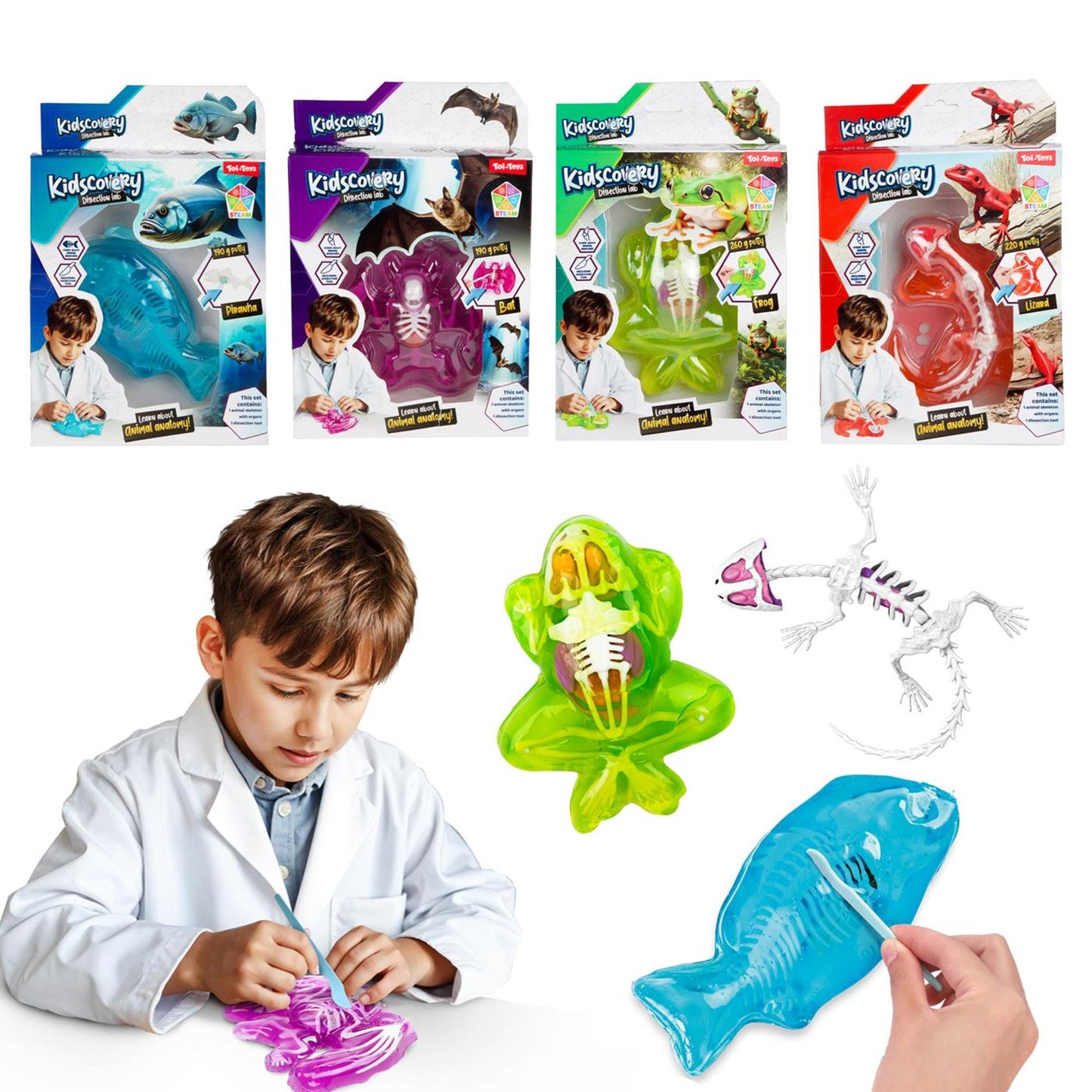Toi-toys set d'excavation de slime animal avec outil