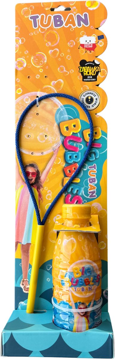 Jouet Tuban - kit de soufflage de bulles avec anneau et 400 ml de liquide.