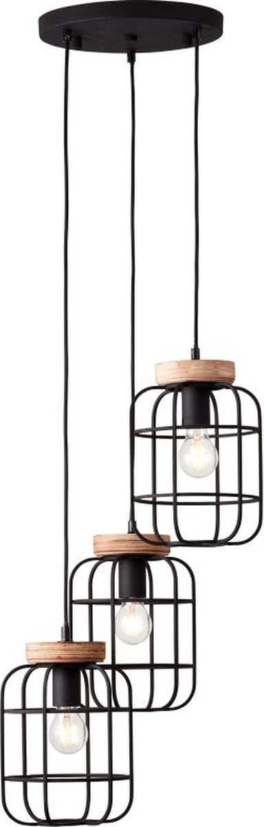 Brilliant Gwen - suspension - E27 max 3x40W - bois noir