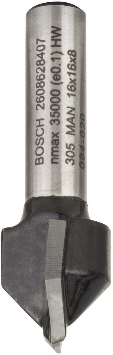 Bosch - fraises à rainure en V 8 mm, d1 16 mm, l 16 mm, g 45 mm, 90°