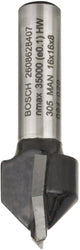 Bosch - fraises à rainure en V 8 mm, d1 16 mm, l 16 mm, g 45 mm, 90°