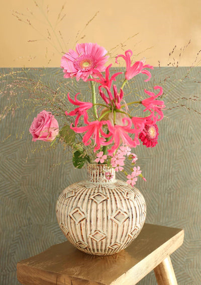 Idées vase 4 saisons Bali dia.19x20 cm crème