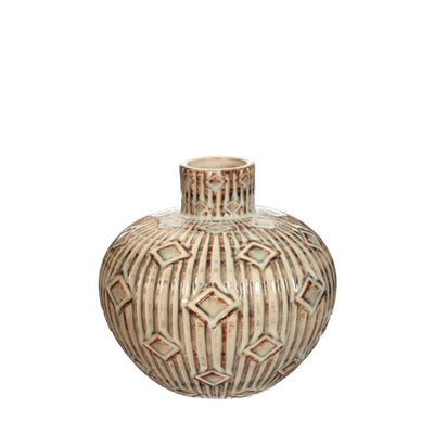 Idées vase 4 saisons Bali dia.19x20 cm crème
