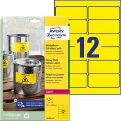 Etiquettes étanches avery l6107-20 jaune 99,1 x 42,3 mm