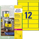 Etiquettes étanches avery l6107-20 jaune 99,1 x 42,3 mm