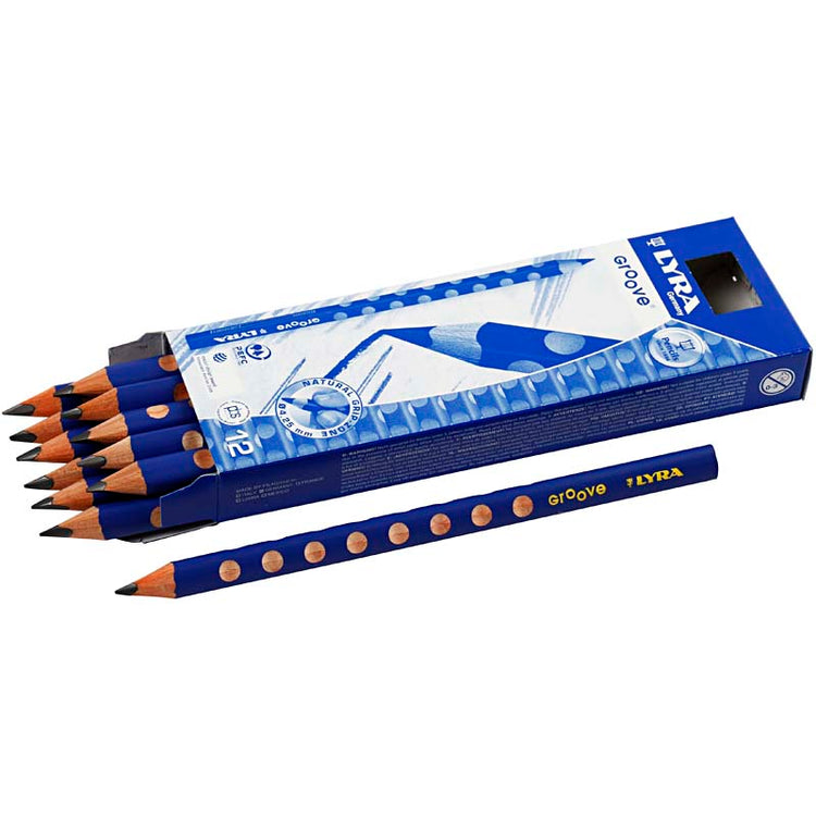 Crayons graphite lyra groove, d 10 mm, b, remplissage de 4,25 mm, 12 pièces 1 boîte