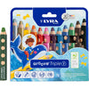 Crayons de couleur Groove Triple1, L: 12 cm, remplissage de 10 mm, différentes couleurs, 12 pièces 1 boîte