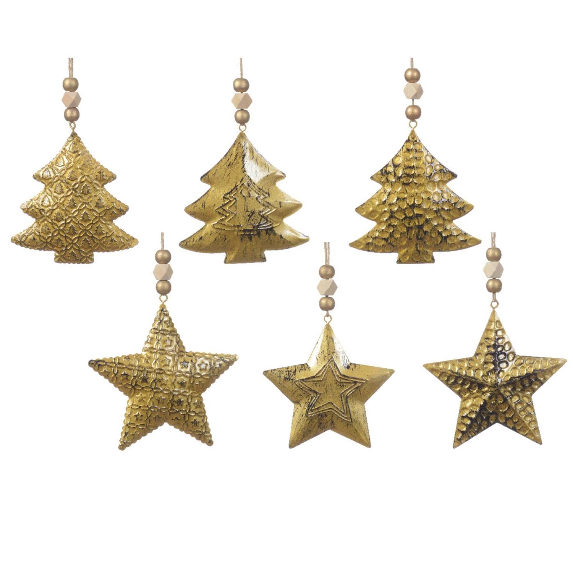 Decoris Pendentif de Noël fer or antique 1x10x14cm