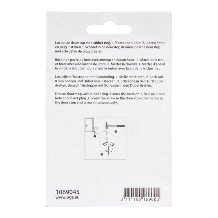 Mack 1069045 - cylindre d'arrêt de porte modèle aspect acier inoxydable ø 20h30 mm 4 pcs pc | 6 pièces