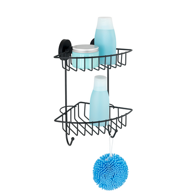 Wenko 1069609 - vac.loc support d'angle 2 plis bari noir. | 1 pièce