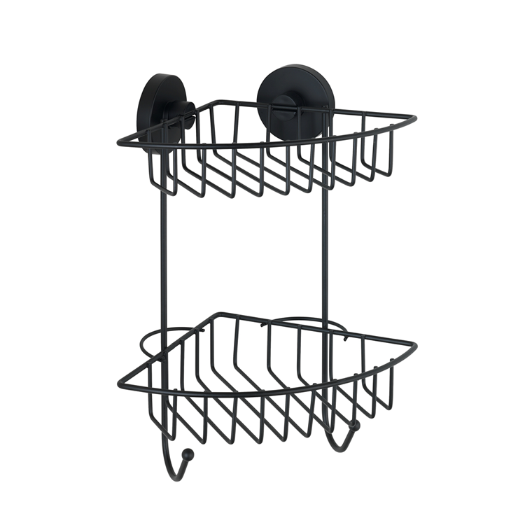 Wenko 1069609 - vac.loc support d'angle 2 plis bari noir. | 1 pièce