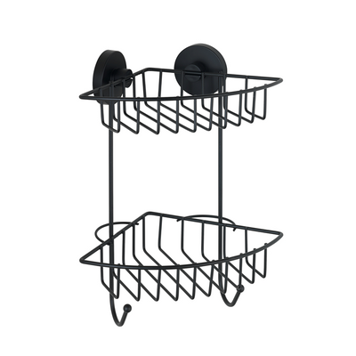 Wenko 1069609 - vac.loc support d'angle 2 plis bari noir. | 1 pièce
