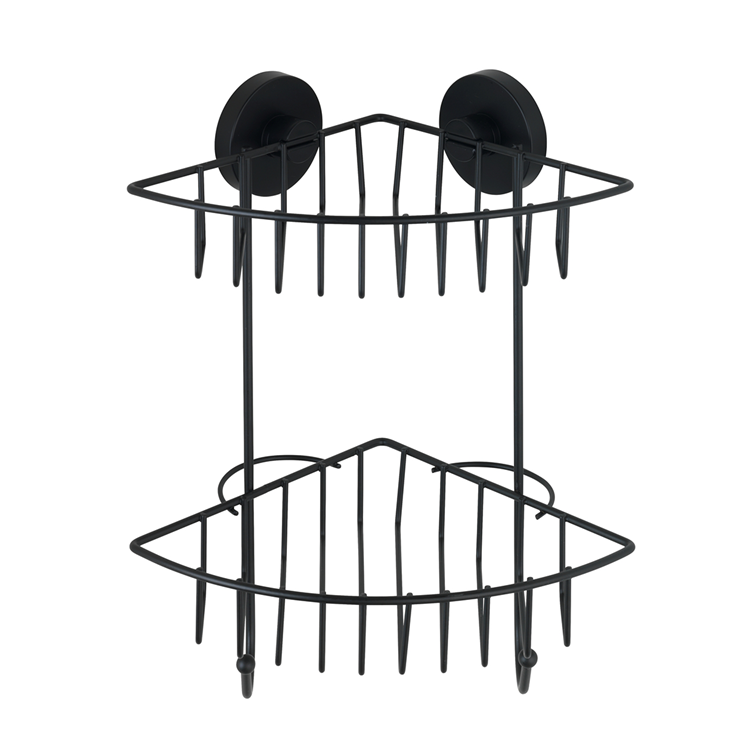 Wenko 1069609 - vac.loc support d'angle 2 plis bari noir. | 1 pièce