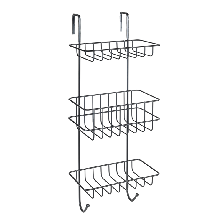 Wenko 1069610 - support de douche 3 couches revigo noir | 1 pièce