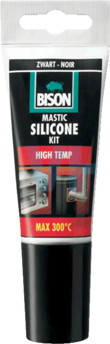 Mastic silicone Bison haute température tube 60 ml, résistant à la chaleur jusqu'à 300°c, facile à utiliser, noir, grand teint, élastique durable, facile à mettre en œuvre, résistant à la chaleur