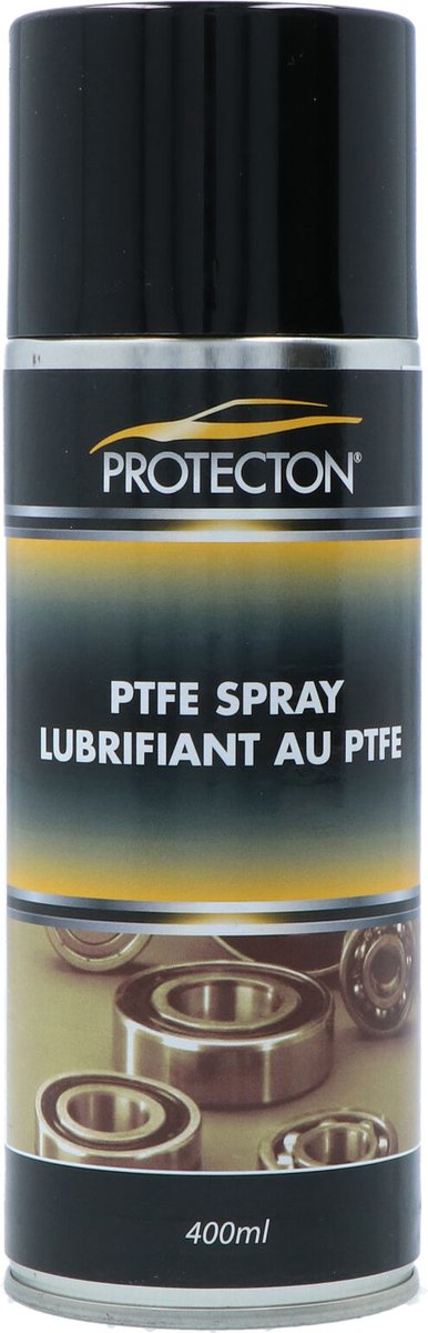Spray Protecton PTFE - excellente protection lubrifiante - pour pièces métalliques en plastique mobiles - réduit l'usure et les frottements - résistant à l'humidité, pH neutre - résistant aux températures - 50°C à + 250°C - 400ml