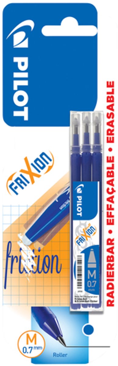 Recharges Pilot - frixion ball et frixion click - bleu 0.7mm - sur blister