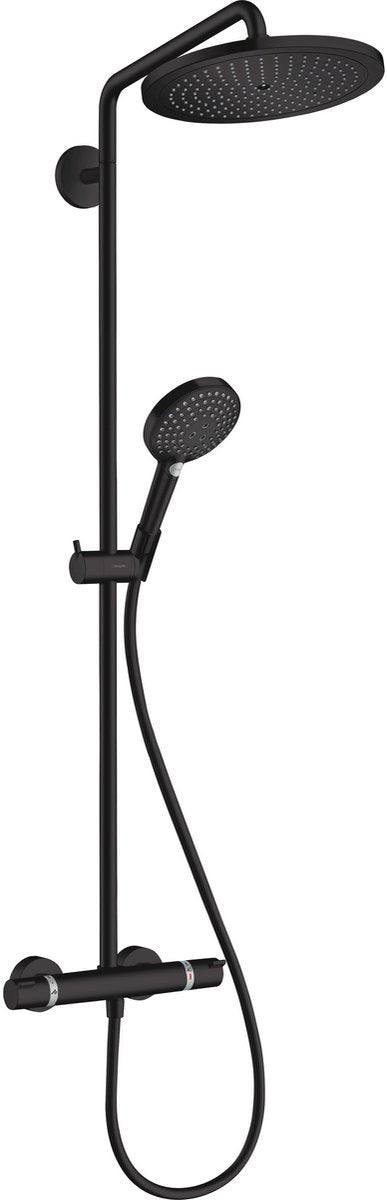 Hansgrohe croma s - showerpipe - ecosmart water saving - raindance select - 280mm - 1 fonction jet - bronze brossé - avec thermostat et douchette à main