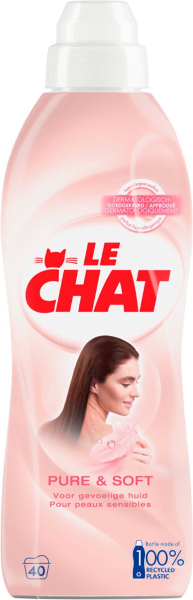 Adoucissant Le Chat - Pure Soft - 40 lavages - 12 x 880 ml - Pack économique