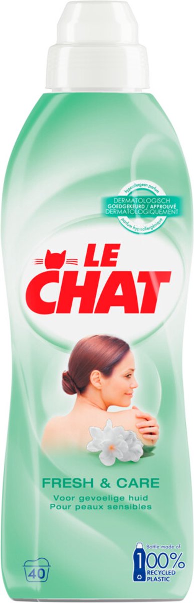 Adoucissant Le Chat - Fresh Care - 40 lavages - 12 x 880 ml - pack économique