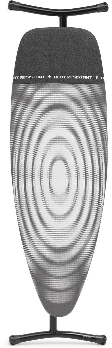 Table à repasser Brabantia d - avec place de parking résistante à la chaleur - 135x45 cm - ovale titan