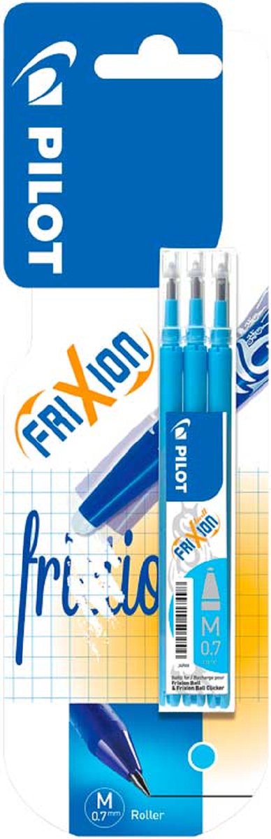 Recharges Pilot - frixion ball et frixion click - bleu clair 0.7mm - sur blister