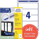 Brochure étiquettes avery l4761-100 blanc 400 étiquettes