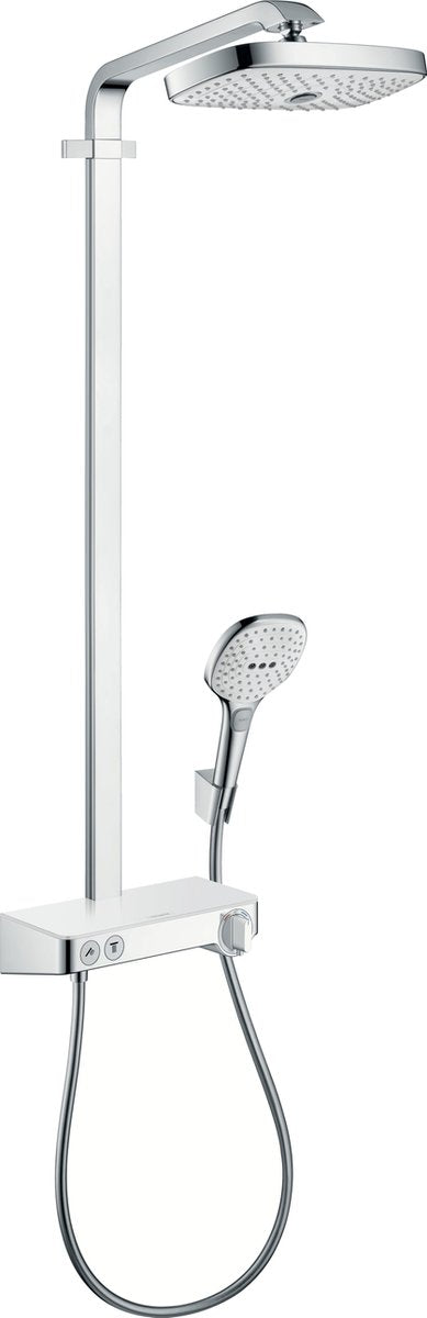 Hansgrohe raindance select e showerpipe 300 2jet avec tablette de douche select 300 chromé