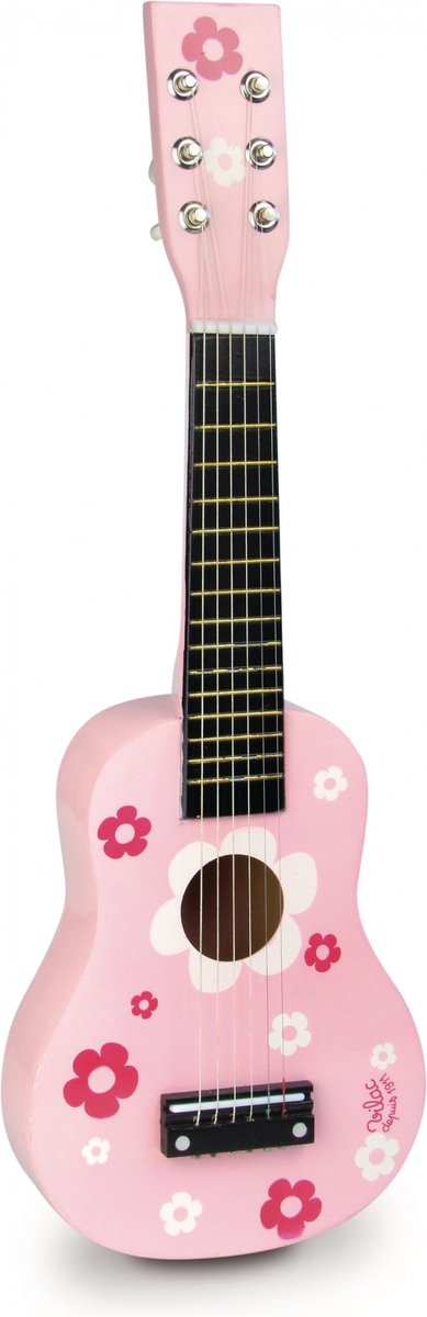 Guitare Vilac rose à fleurs