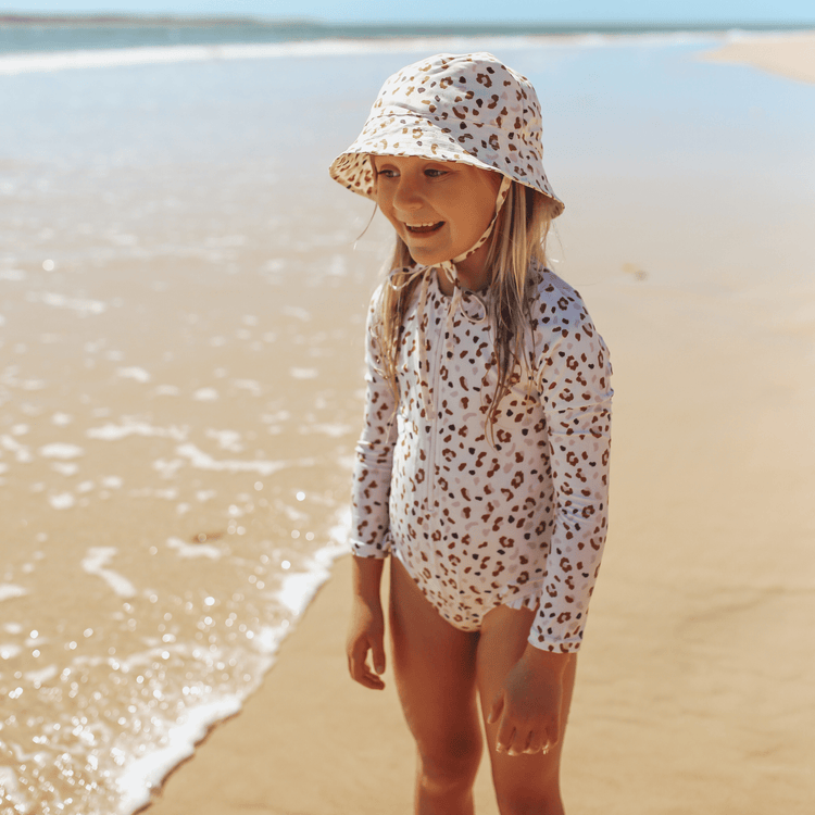 Léopard | Troisse de bain UV Girls Kaki avec manches longues