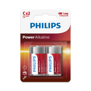 Batterie Philips C 2 pièces alcaline