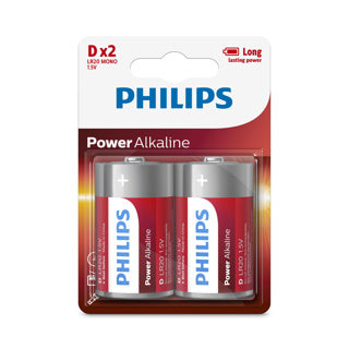 Batterie Philips D 2 pièces Power Alcaline